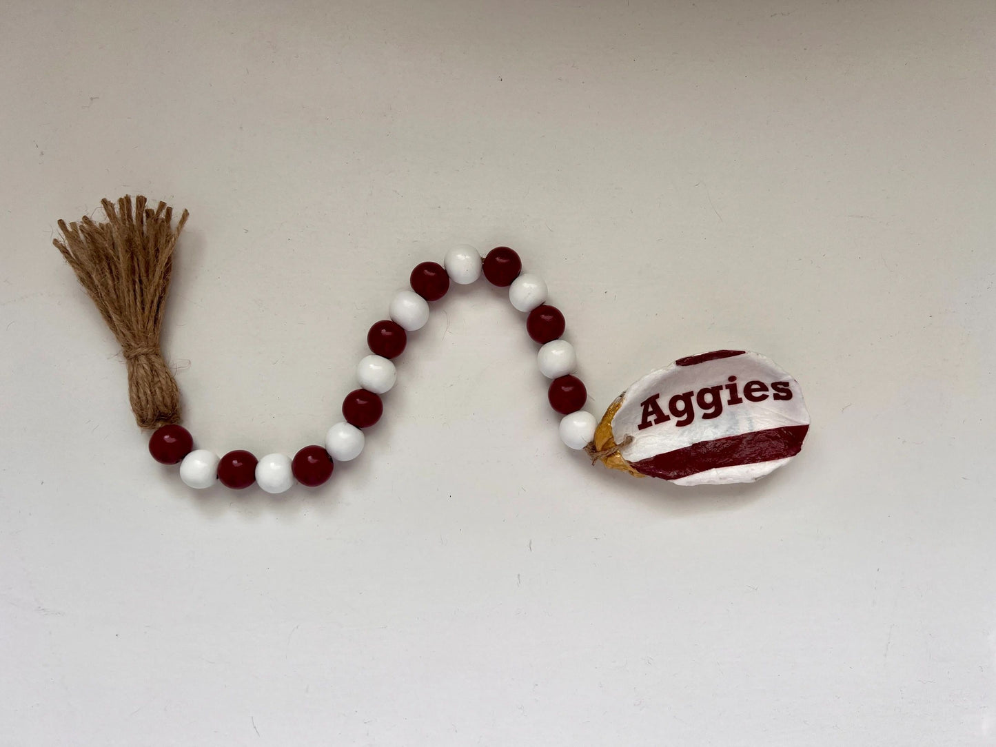 Aggie Oyster Shell Beaded Tassel