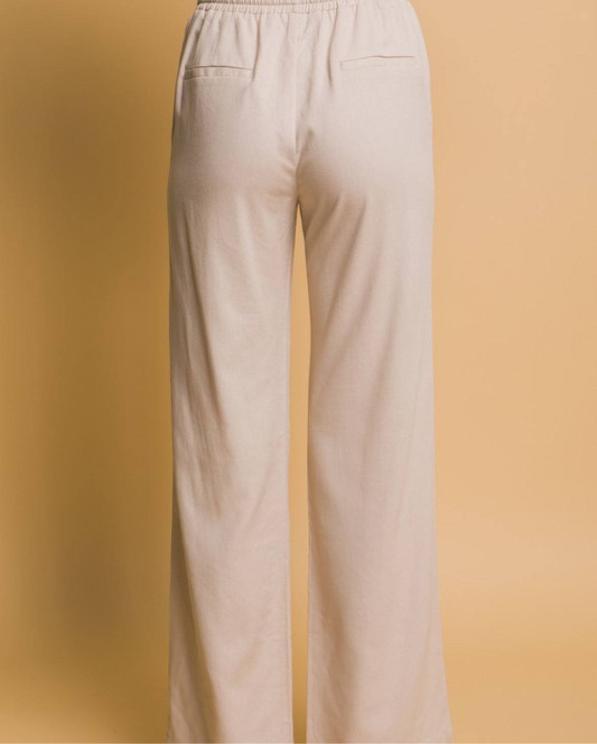 Drawstring Khaki Linen Pants