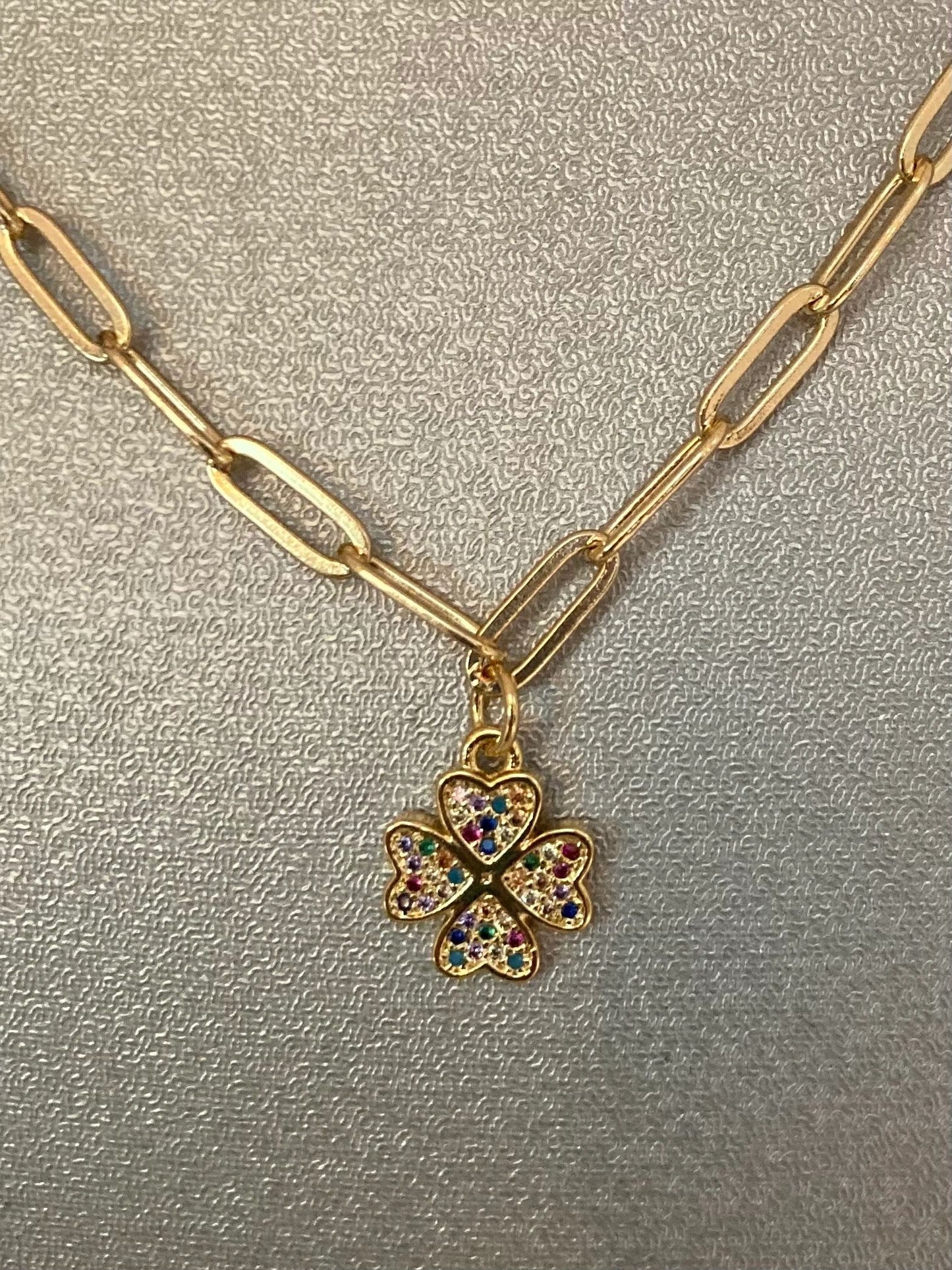 Multi-Color Shamrock Necklace