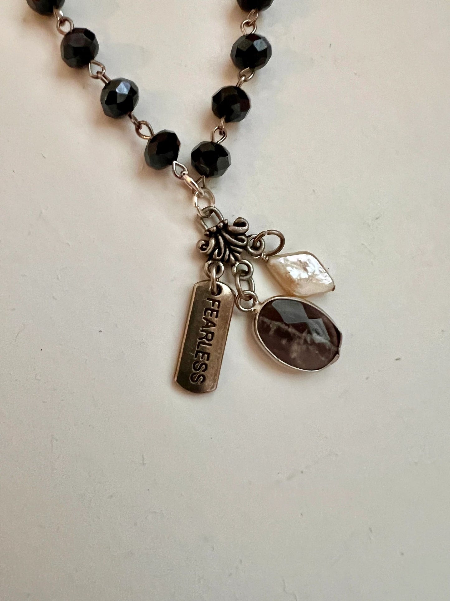 Double Wrap Beaded Charm Necklace