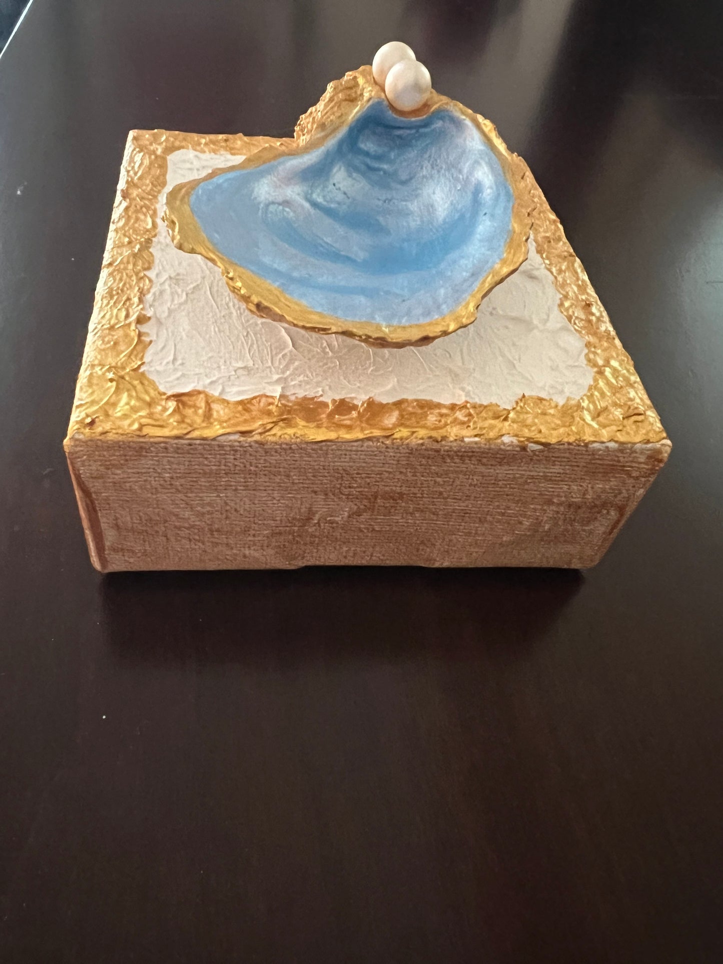 Blue Oyster Shell Canvas Block Picture