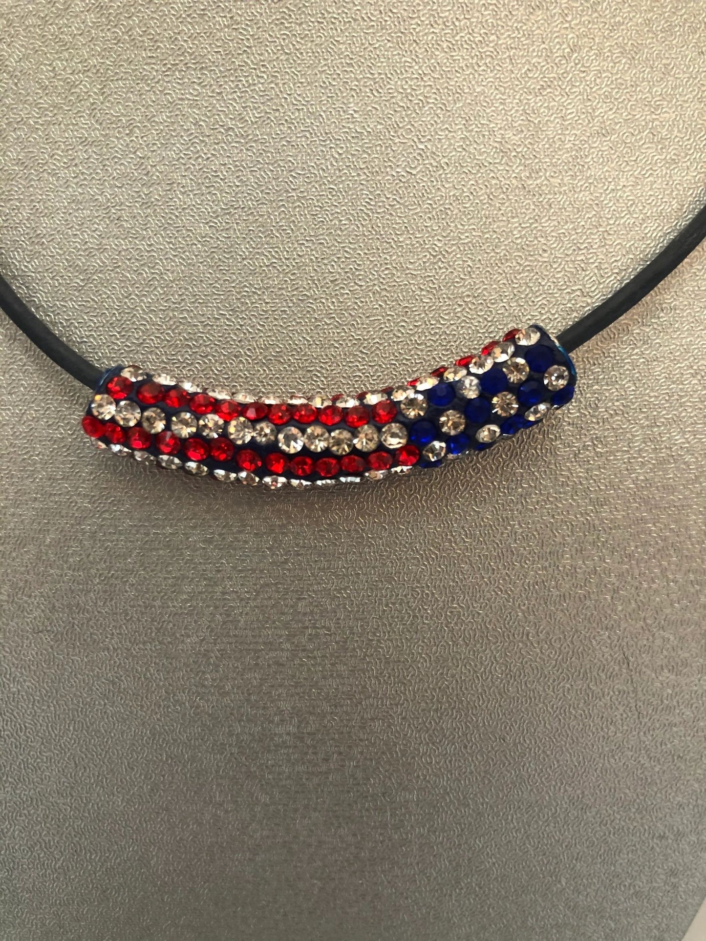 USA 4th of July Flag Necklace