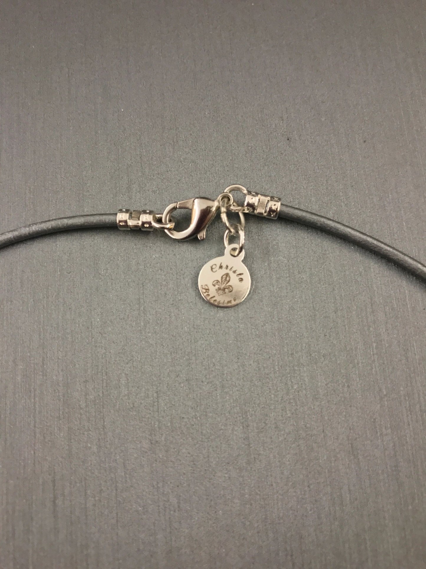 Fringe freshwater pearl choker on leather cord