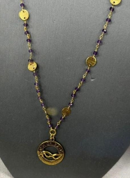 Nola Mardi Gras Mask Pendant Purple