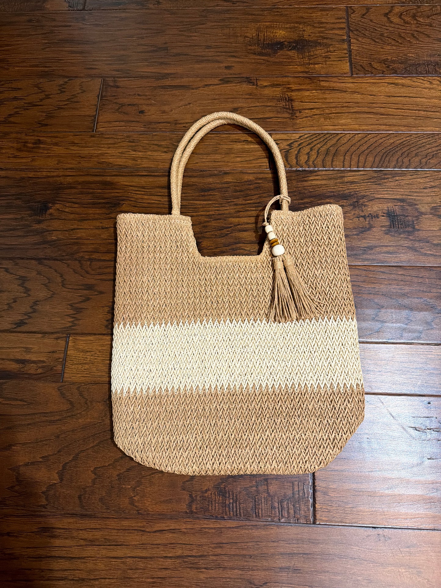 Tan Straw Bag Beach Tote
