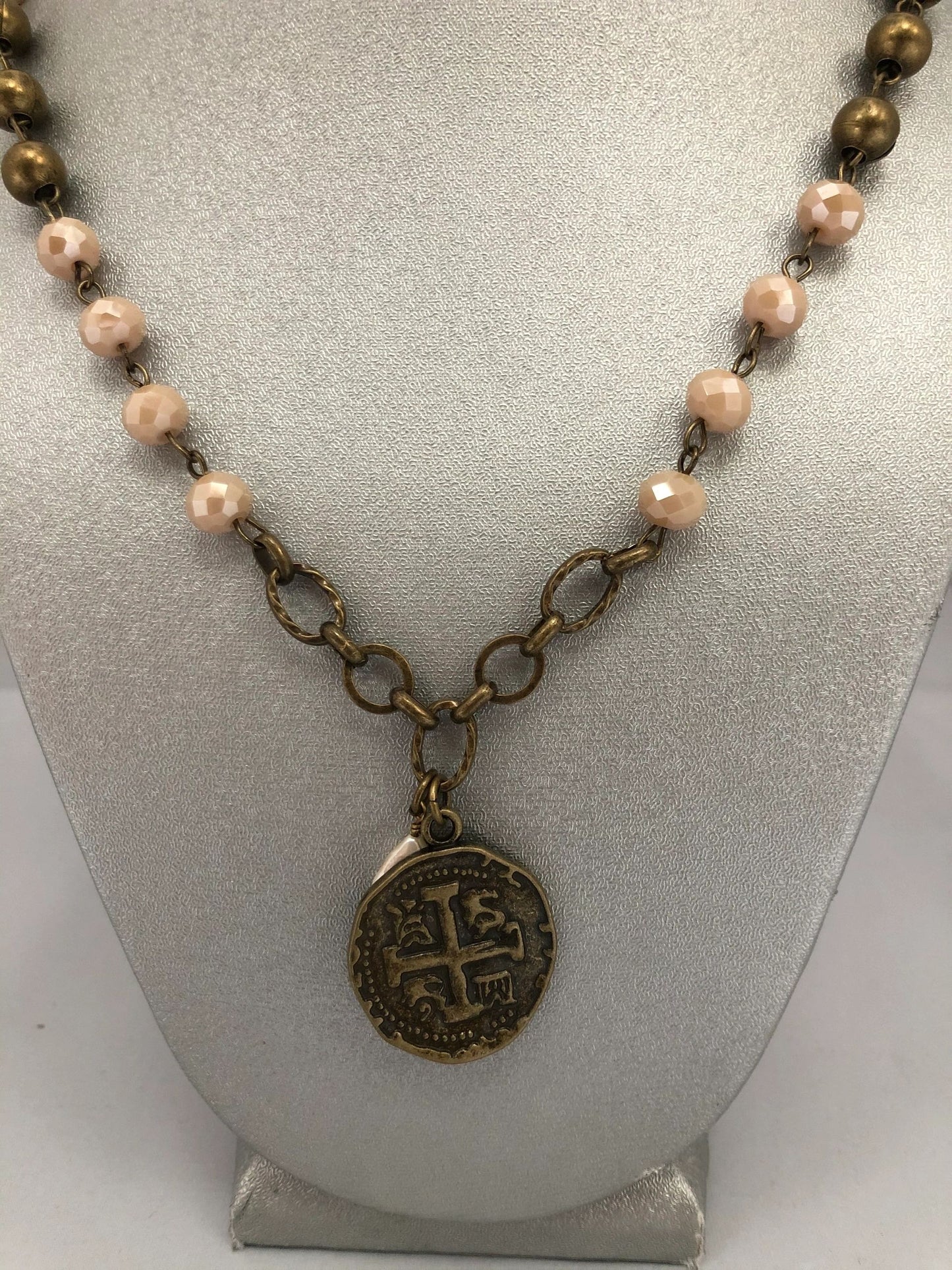 Spanish Coin Beaded Necklace