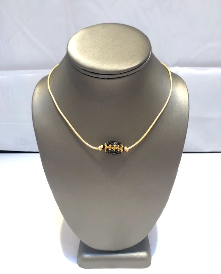 New Orleans Saints Black n Gold Football Necklace
