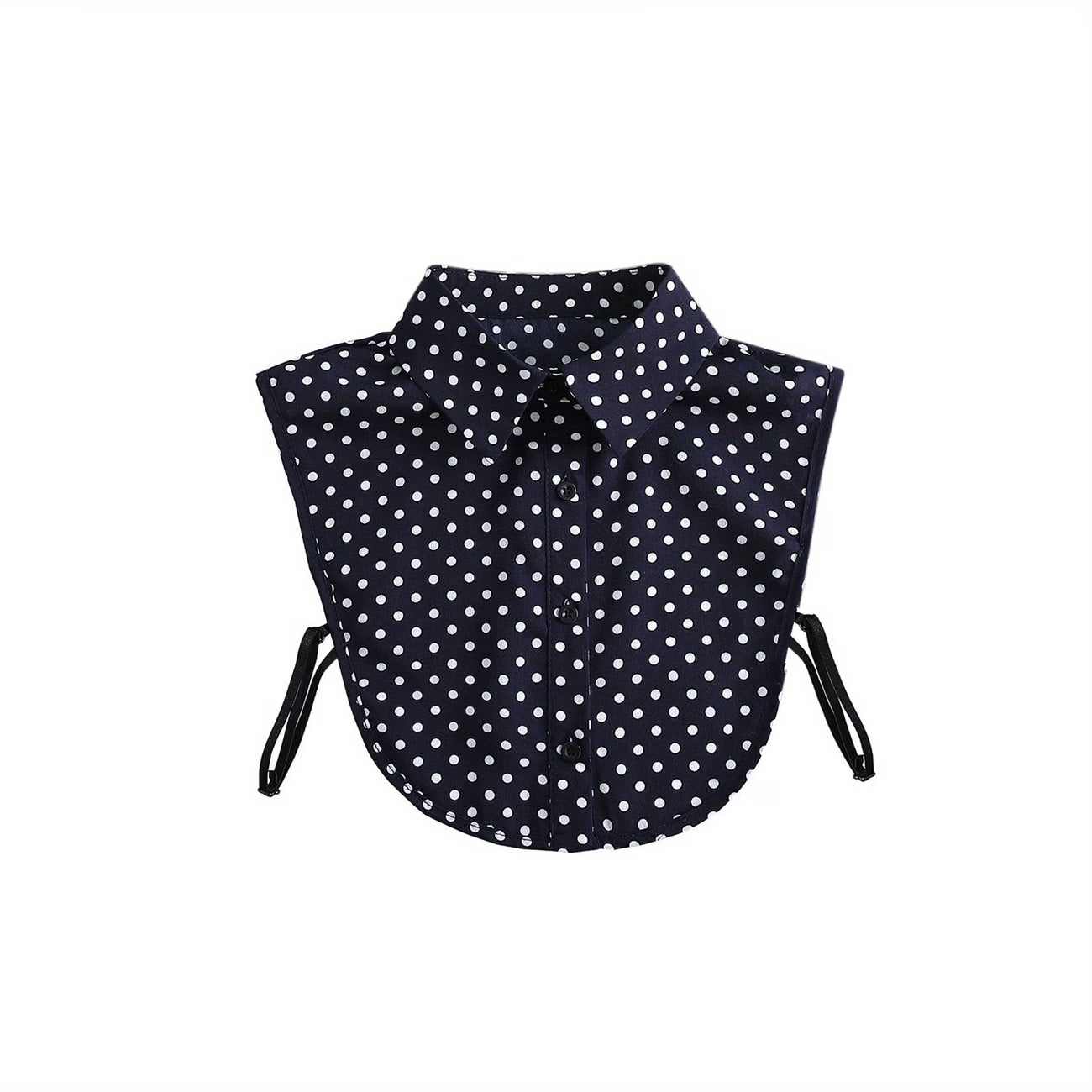 Black apron with white polka dots on a white background
