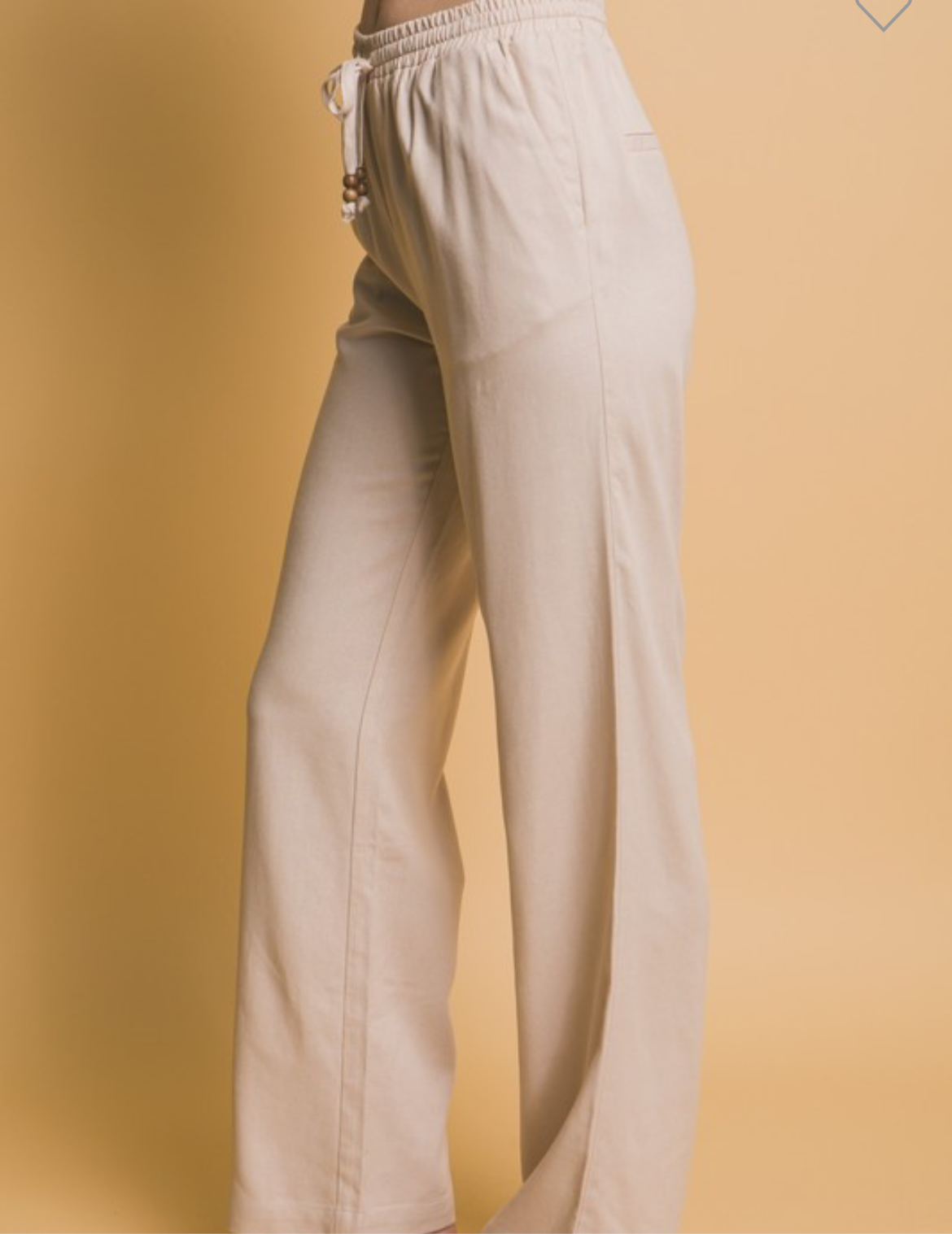 Drawstring Khaki Linen Pants
