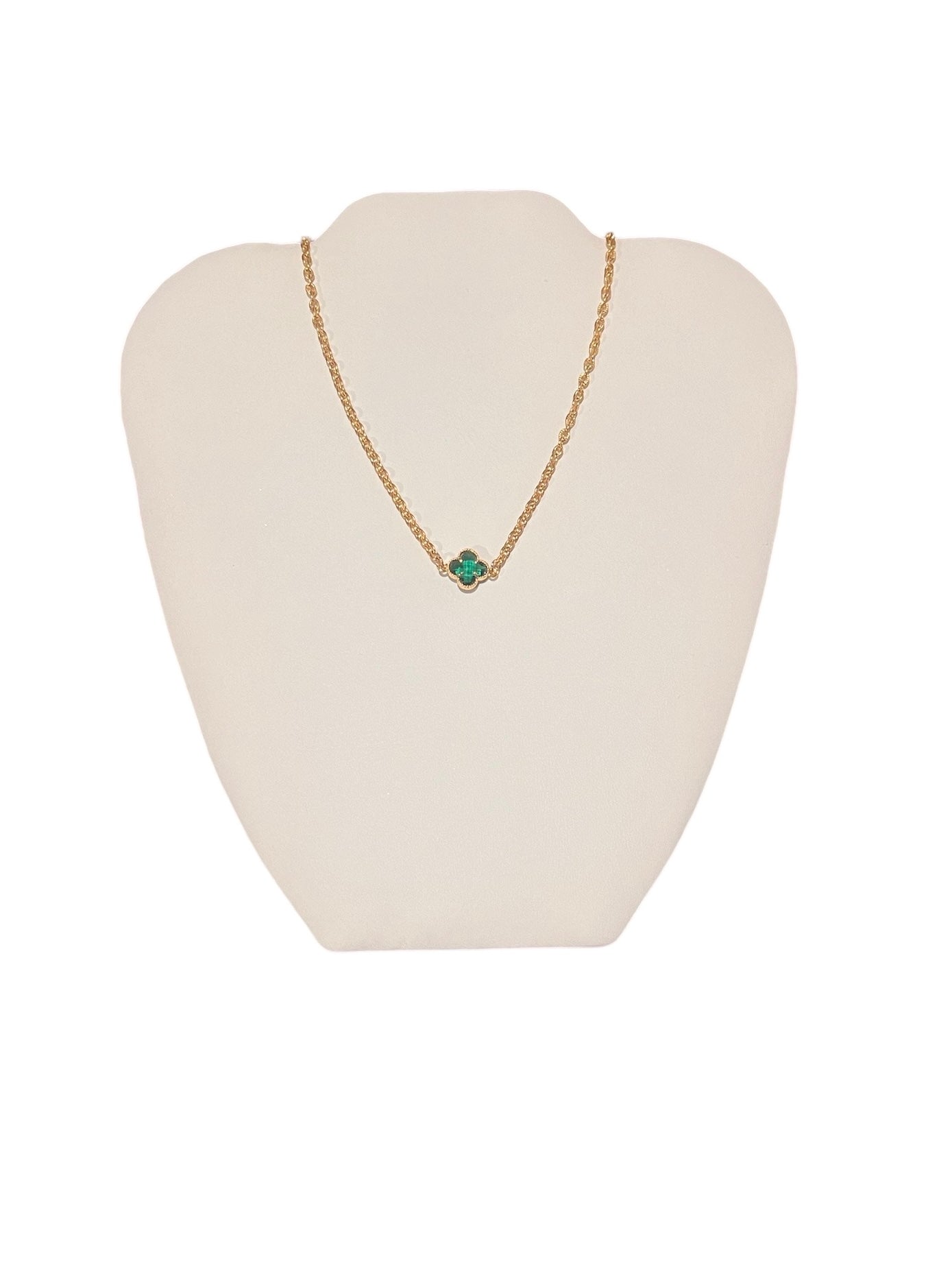 Emerald Green Clover Necklace