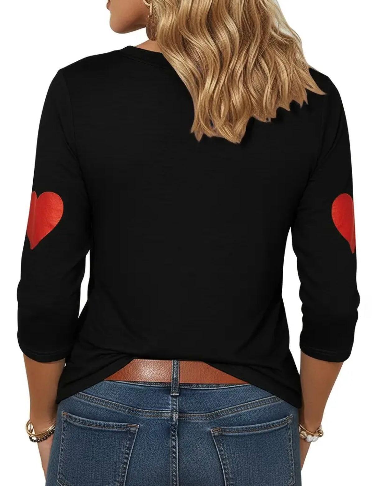 Valentine’s Heart Knit Top | Women’s Black Heart Sweater