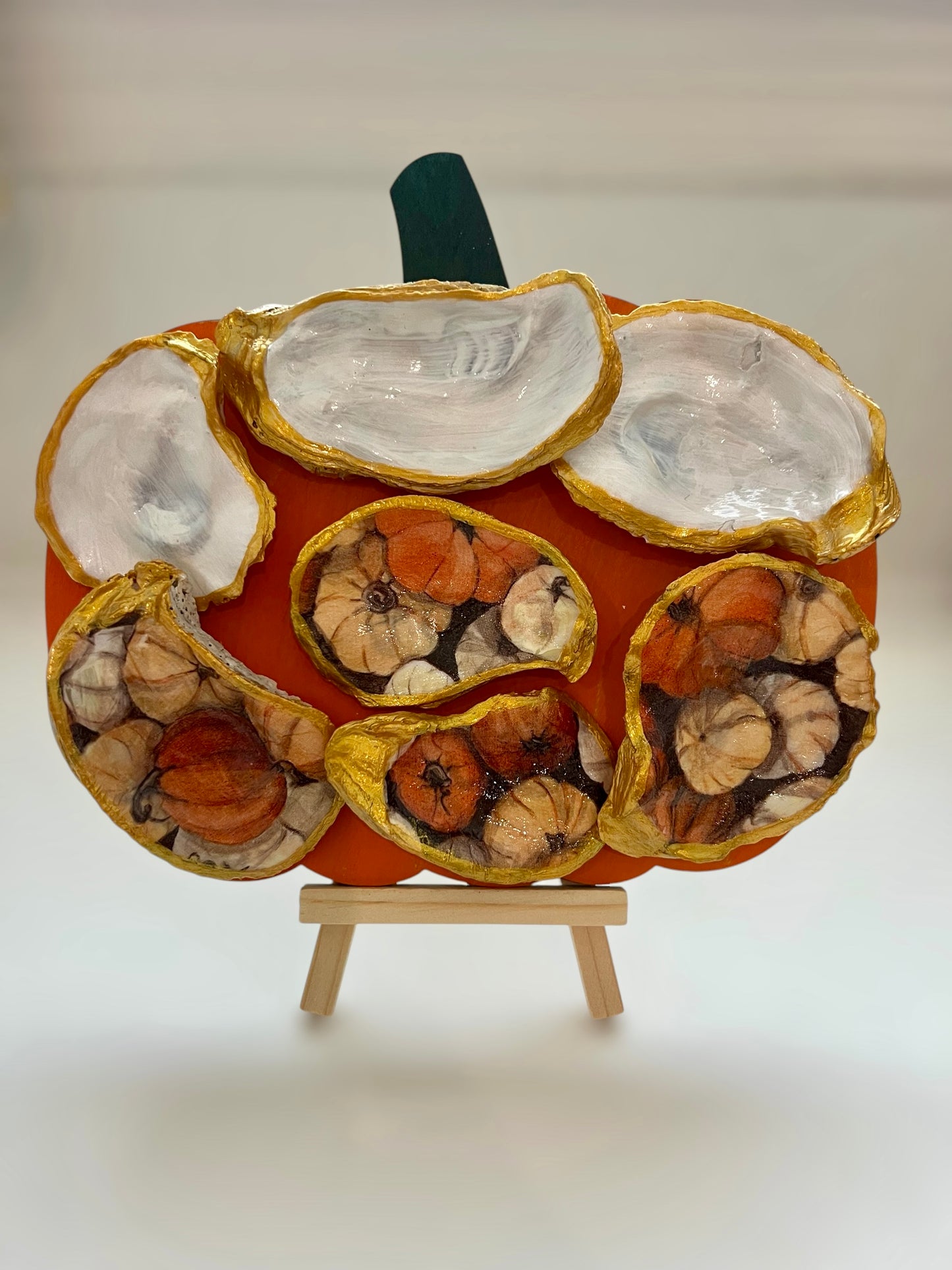 Oyster Shell Pumpkin plaque