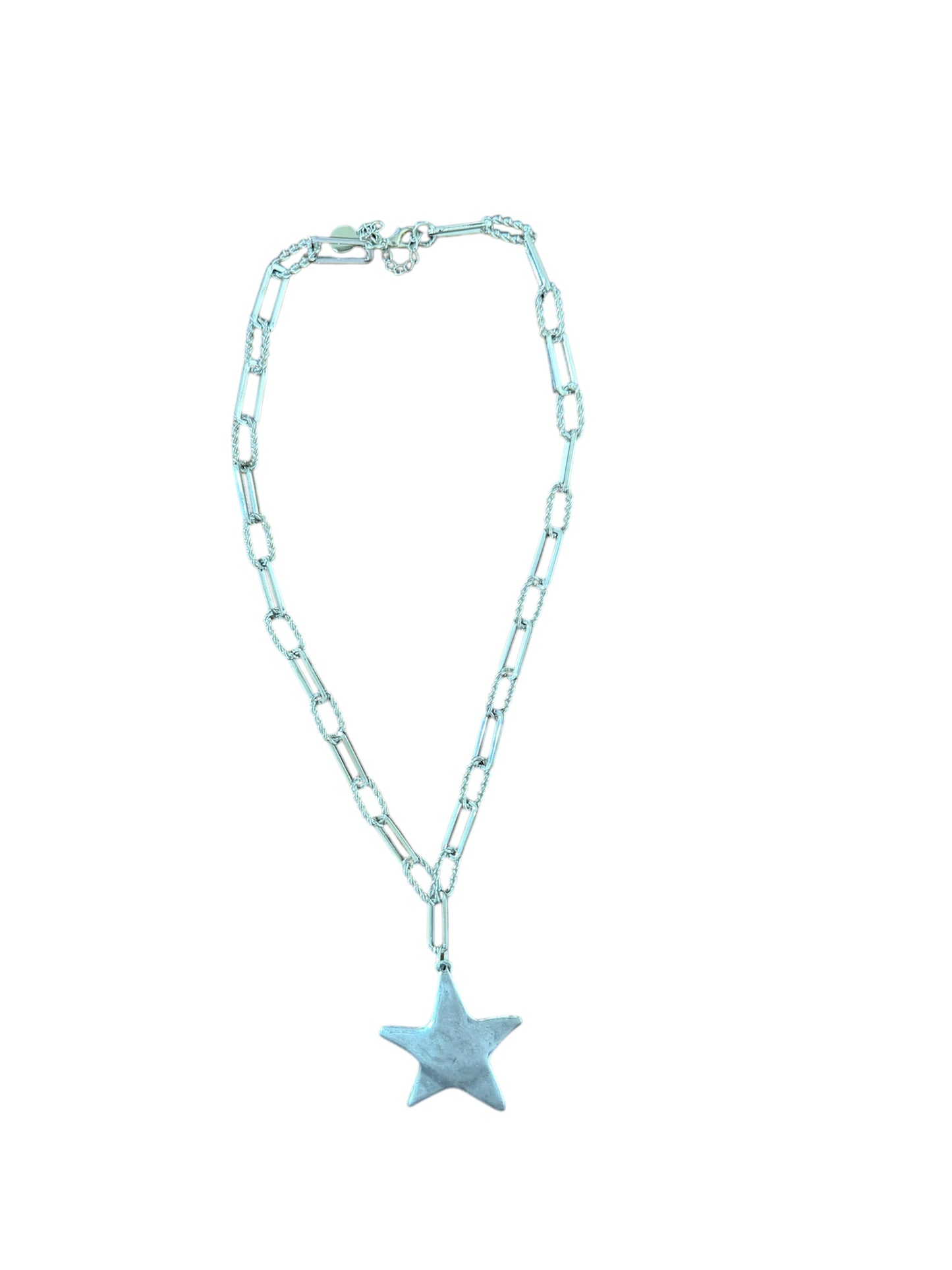Chunky Silver Star Necklace