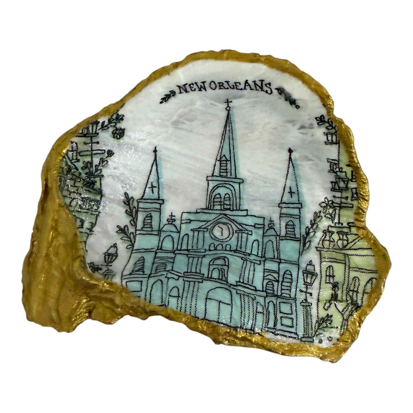 New Orleans Cathedral Oyster Shell-Gold 