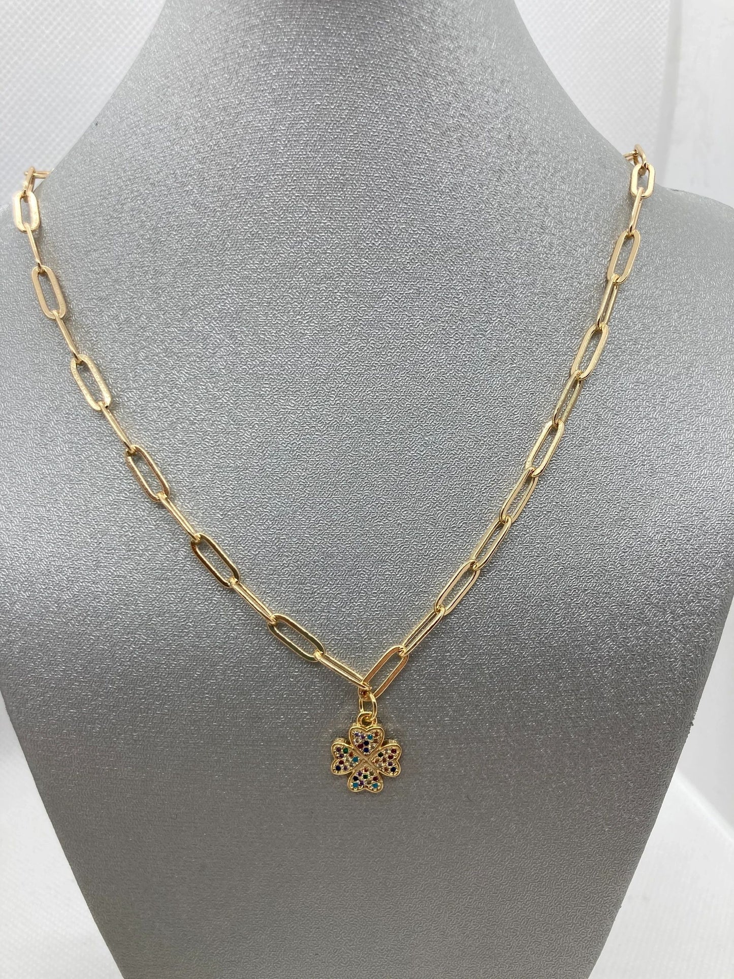 Multi-Color Shamrock Necklace