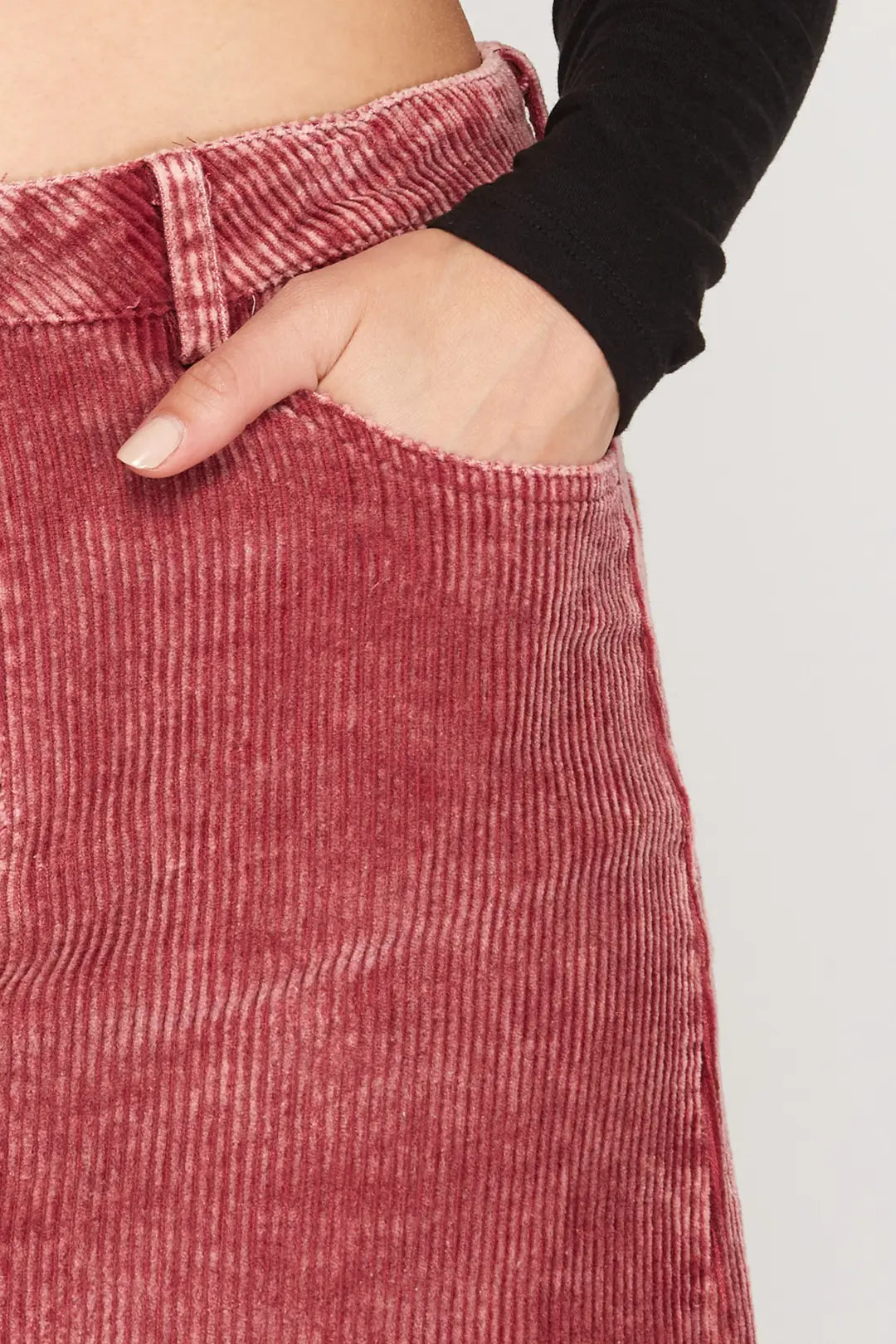 Berry Corduroy Mini Skirt