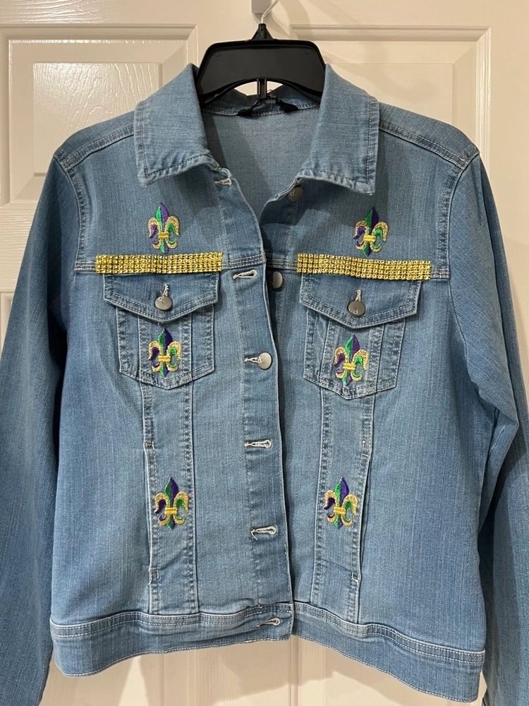 Denim Mardi Gras Jacket Lg