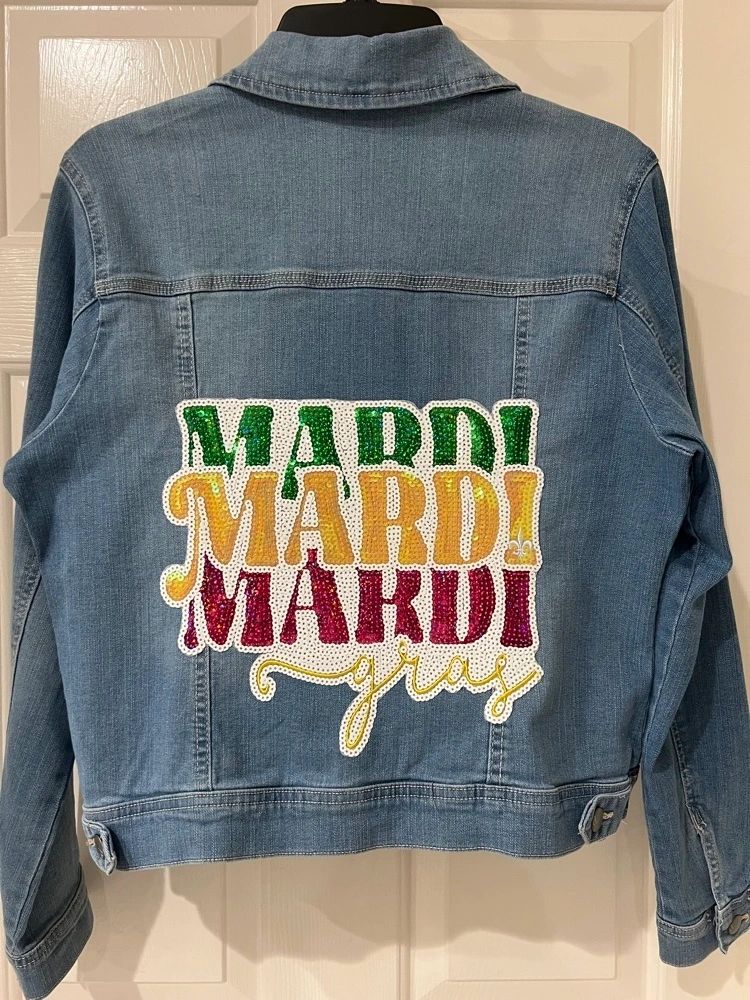 Denim Mardi Gras Jacket Lg