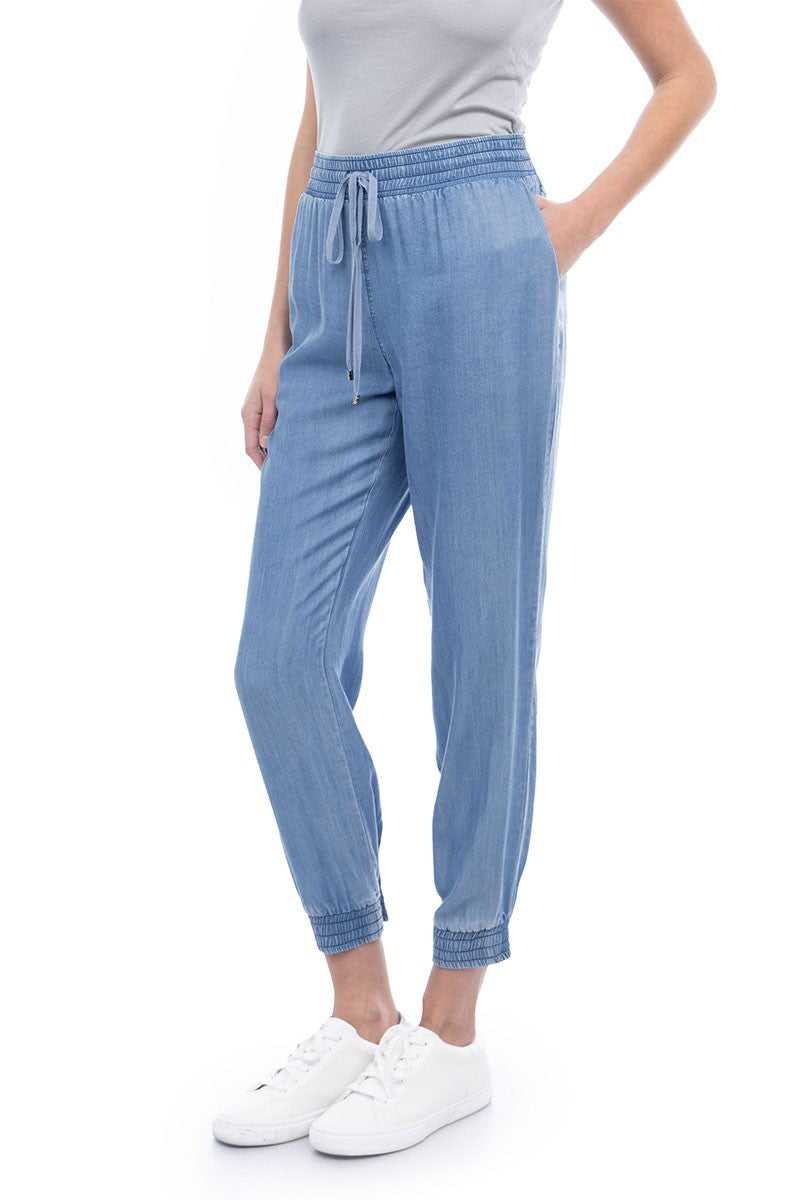 Blue Tencel Joggers