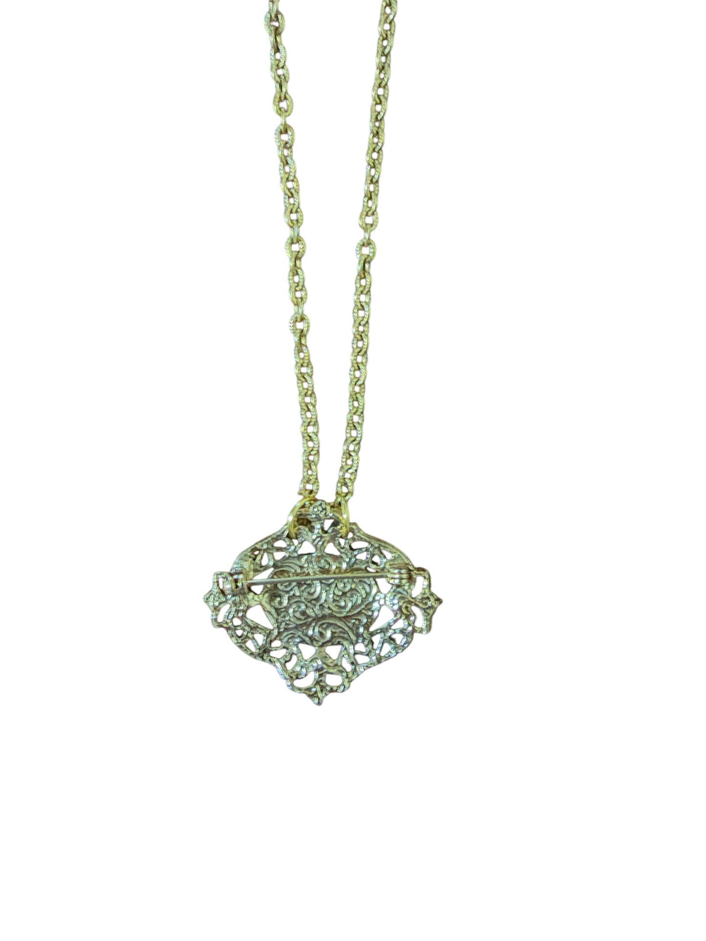 Vintage Pearl Brooch Necklace