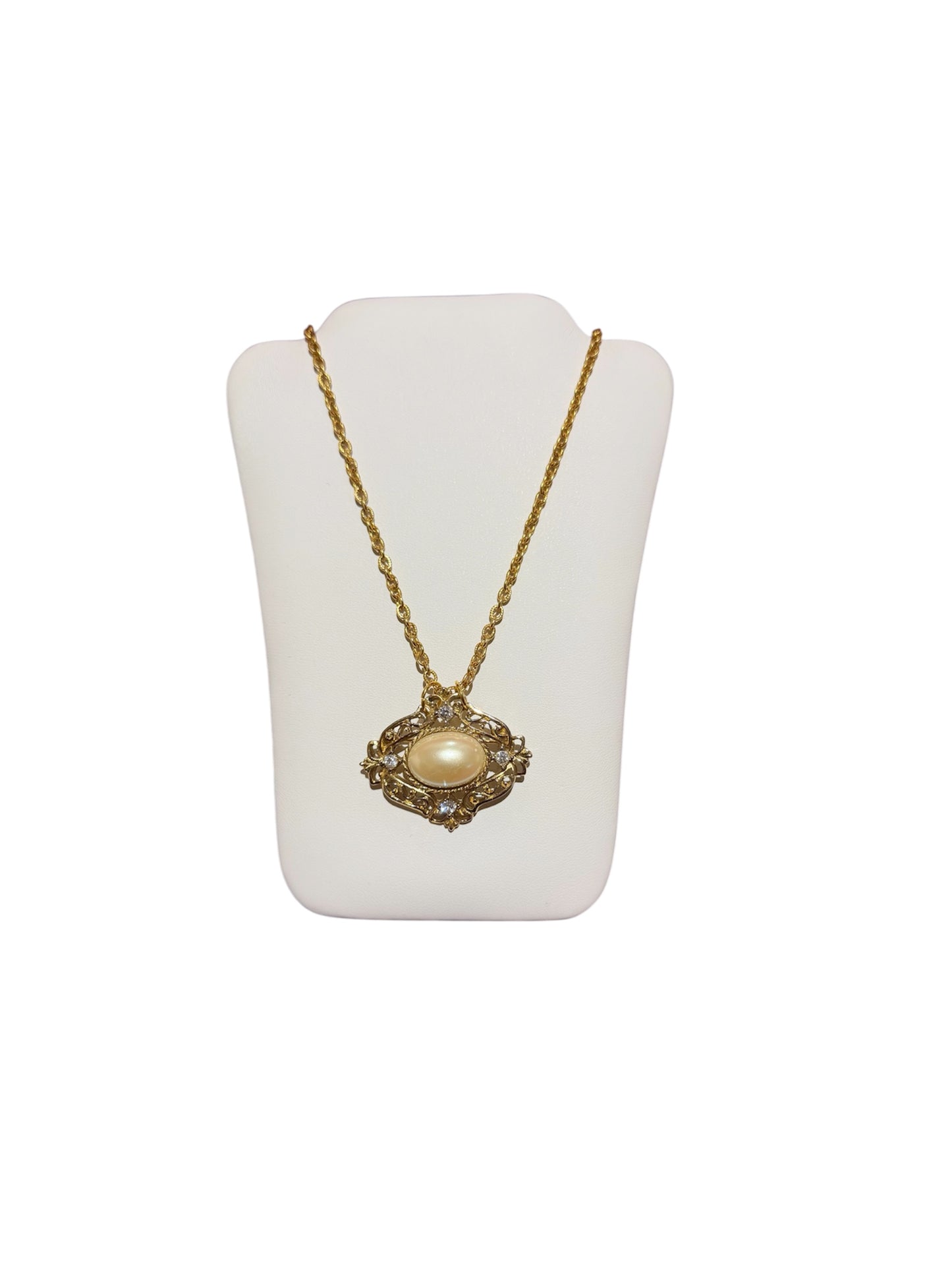 Vintage Pearl Brooch Necklace