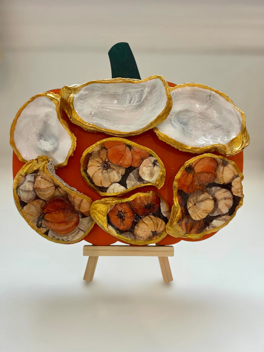 Oyster Shell Pumpkin plaque