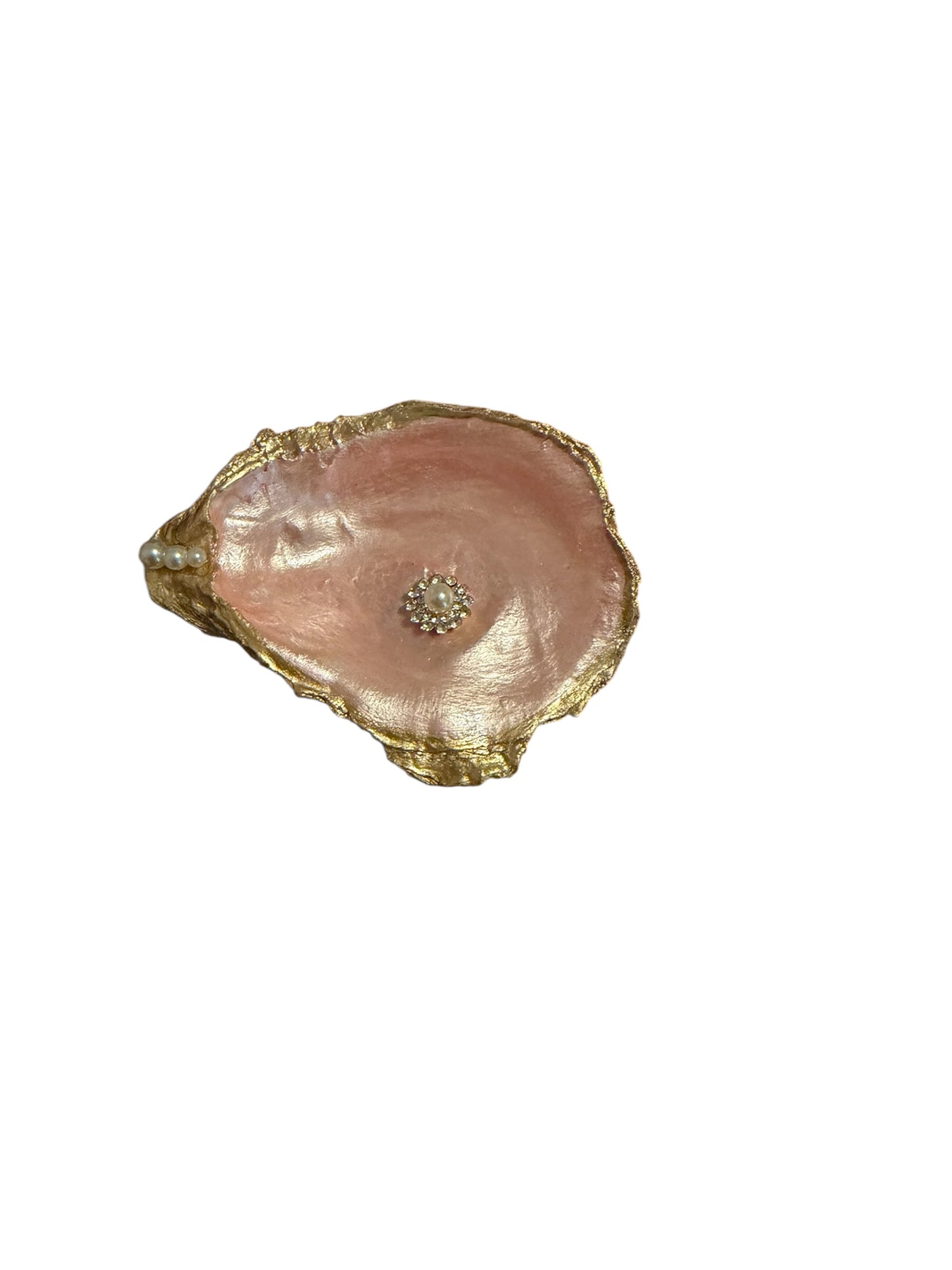 Pearl Pink Rhinestone Oyster Shell