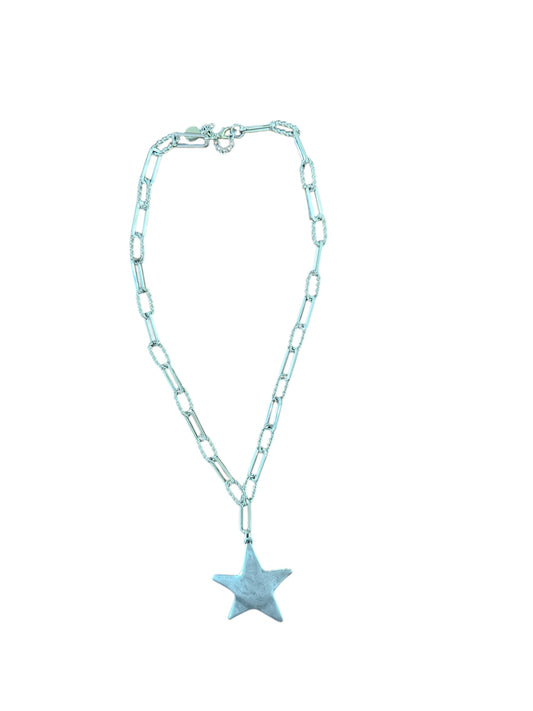 Chunky Silver Star Necklace
