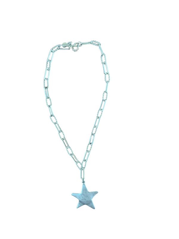 Chunky Silver Star Necklace