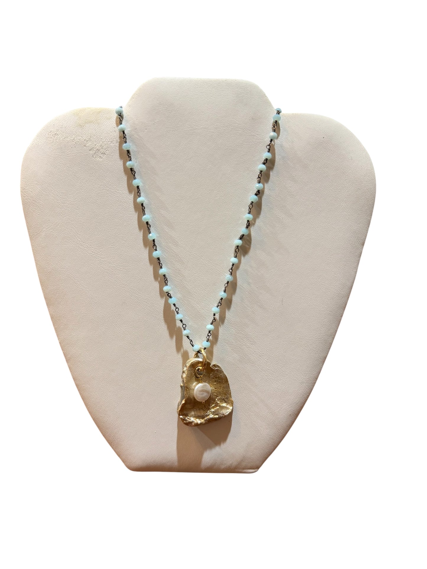Seashell Pearl Turquoise Necklace