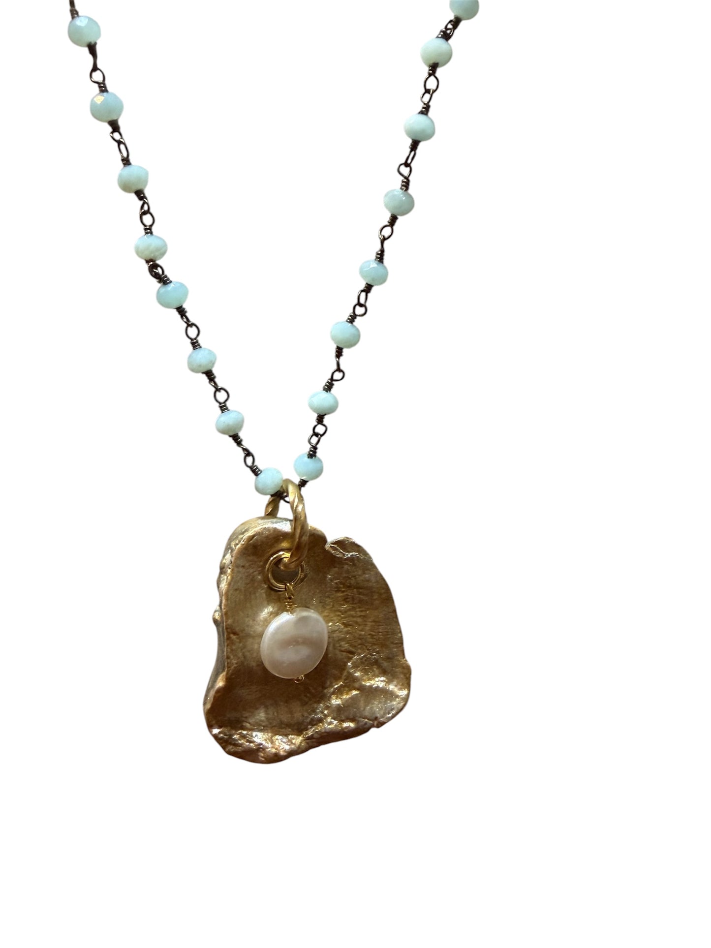 Seashell Pearl Turquoise Necklace