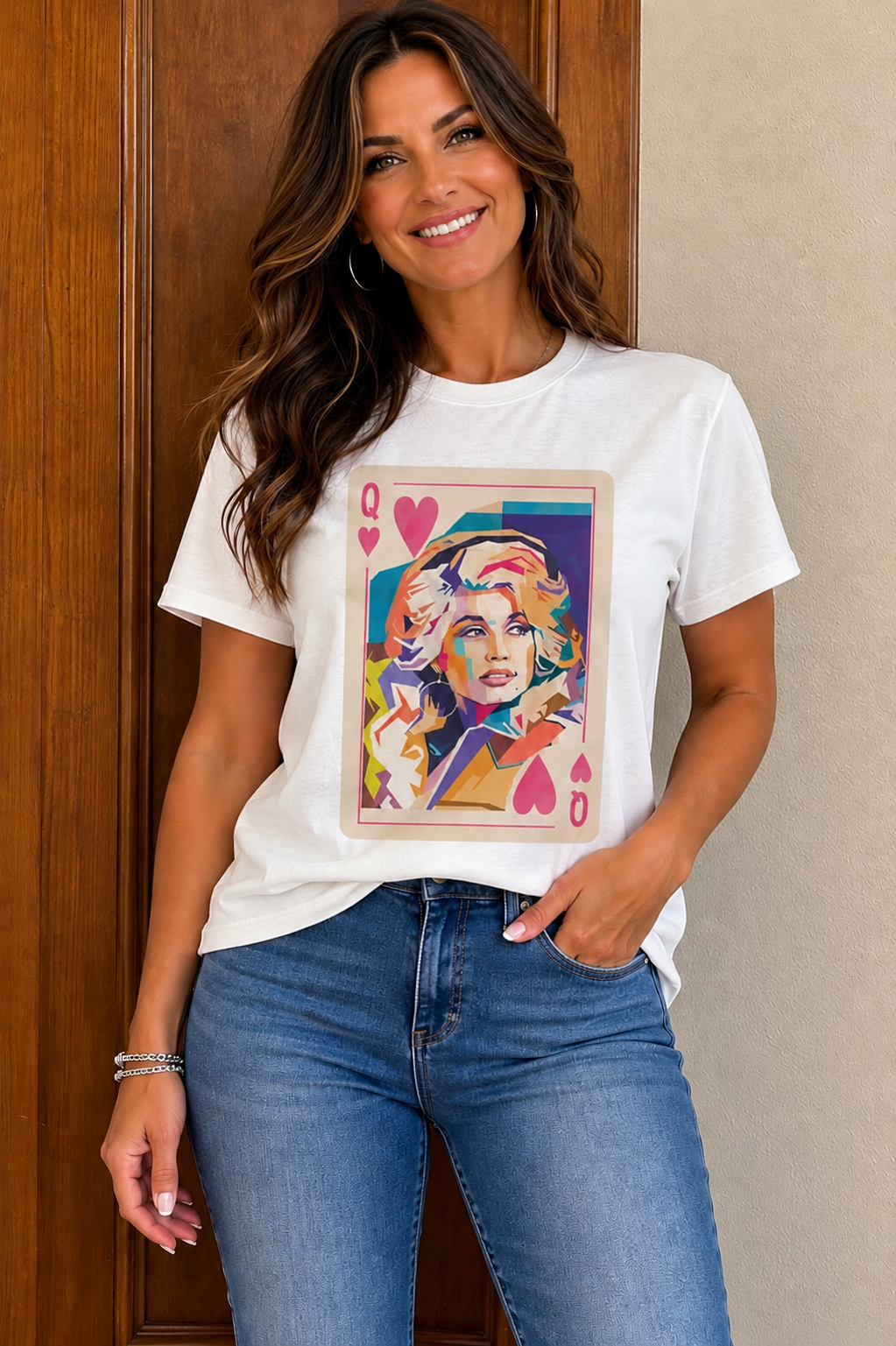 Dolly Parton Queen of hearts Card T-Shirt Med.