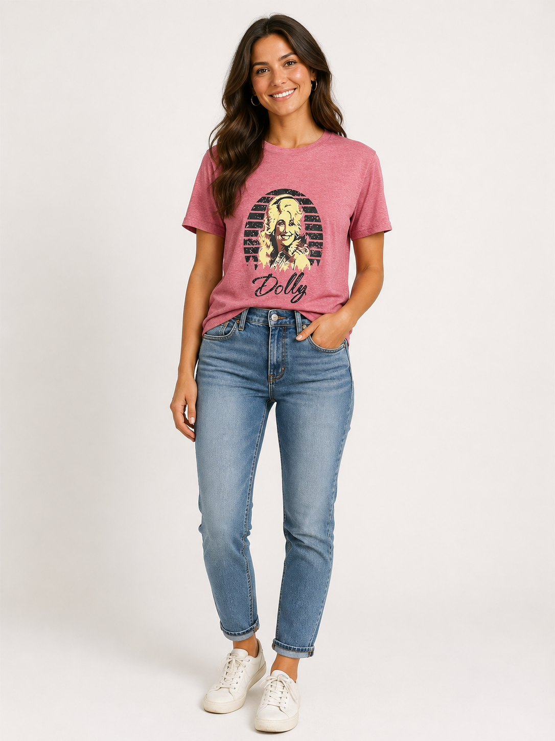 Berry Pink Dolly Parton T-shirt Small