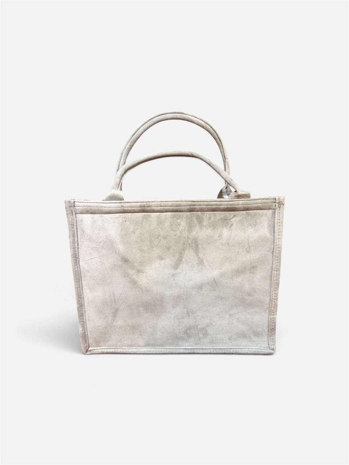 Blue flowered Sequin Suede Tote Bag Purse