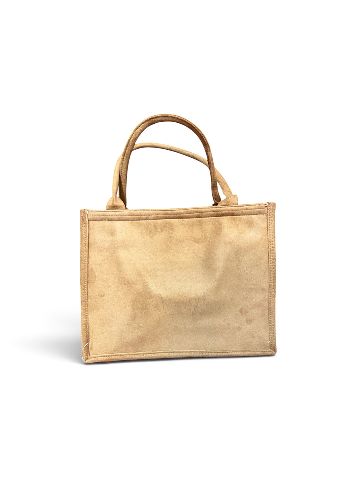 Orange, Camel Suede Tote Bag Purse