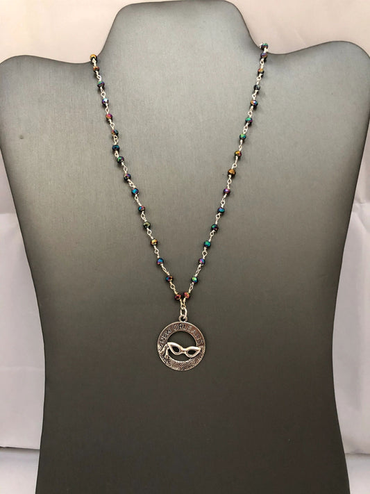 New Orleans Mardi Gras Mask Beaded Necklace