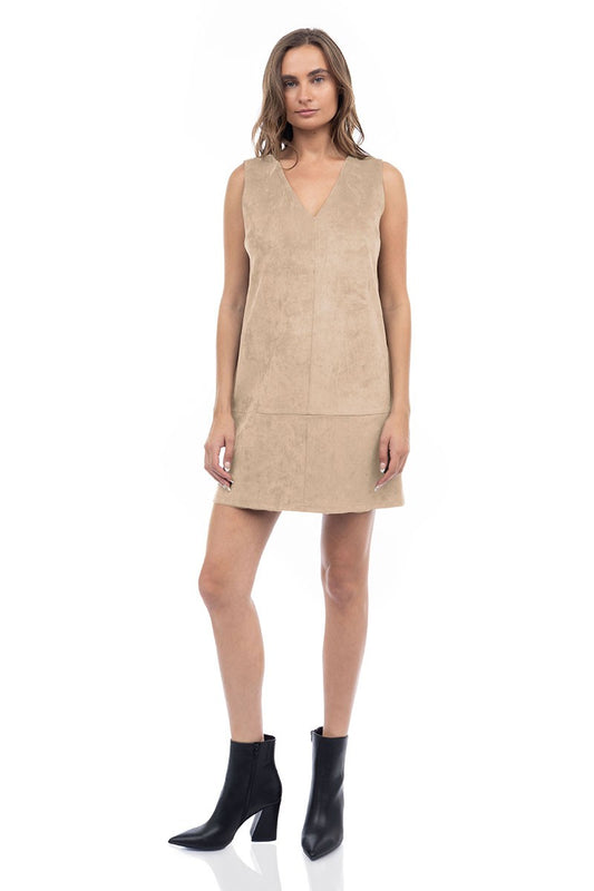 Sleeveless Faux Suede Dress