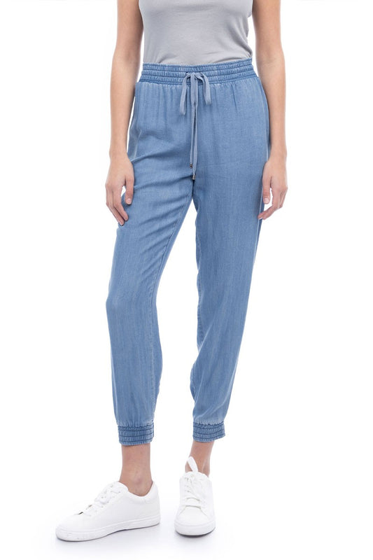 Blue Tencel Joggers